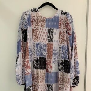 Aritzia Patchwork Mini Dress - Blue, Red, Black, White